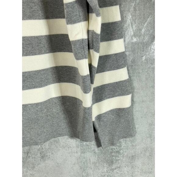 COS Men's Cream/Gray Striped Regular-Fit Crewneck Pullover Sweater SZ L - Picture 8 of 11